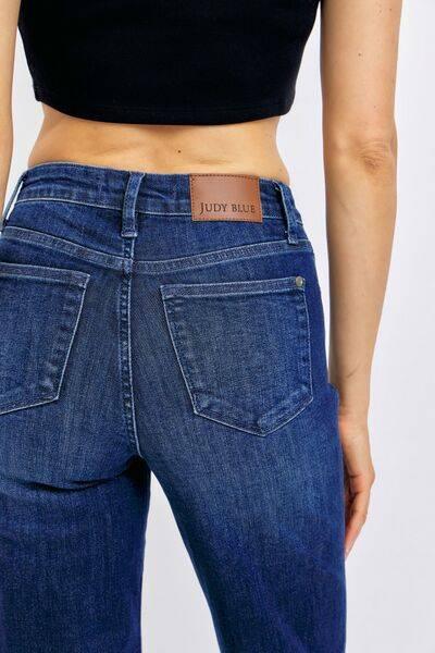 Judy Blue Full Size Tummy Control Straight Jeans Plus Size - Clothes For Her Online Store