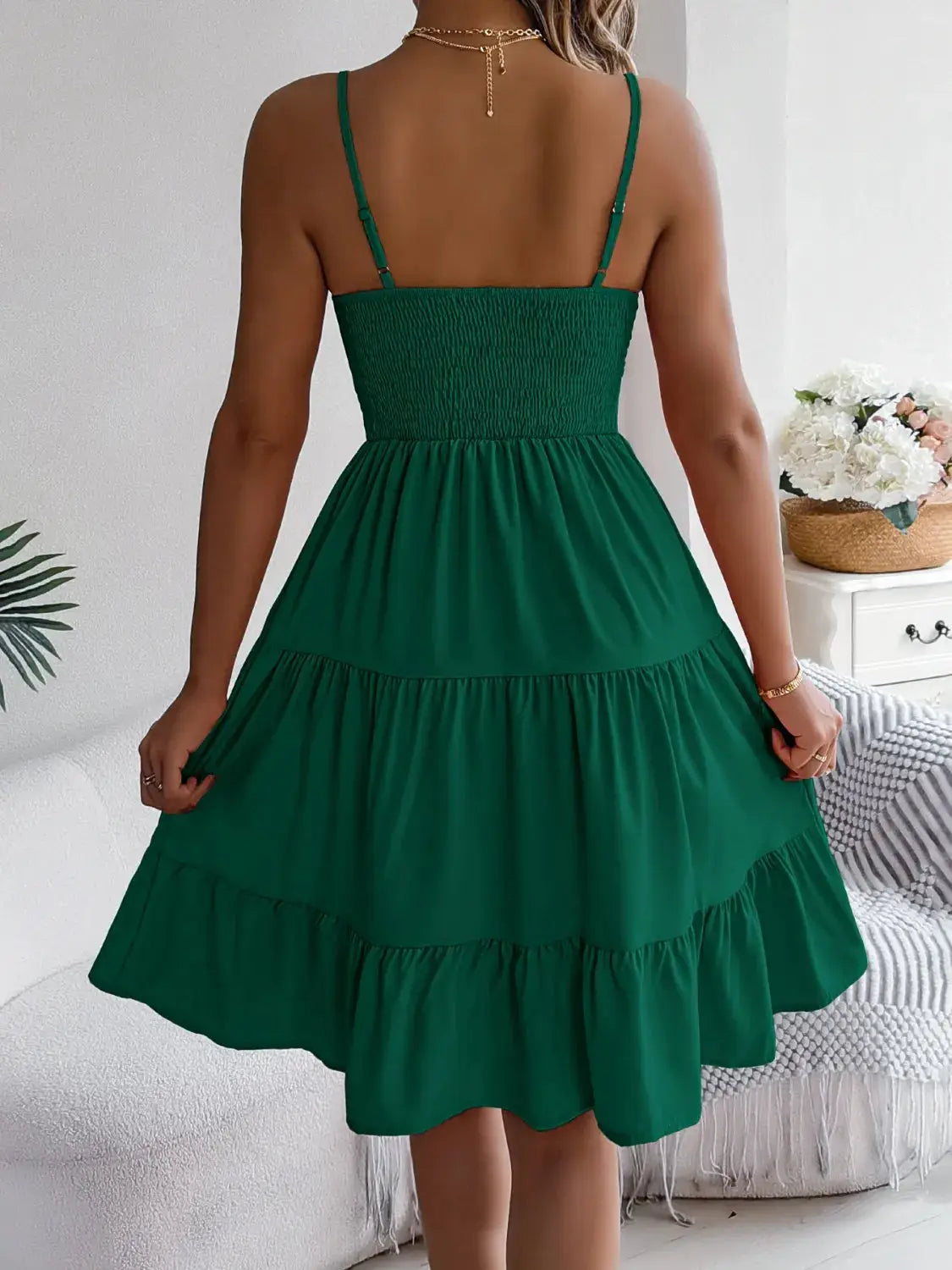 Smocked Back Tiered Cami Dress - Clothes For Her Online Store
