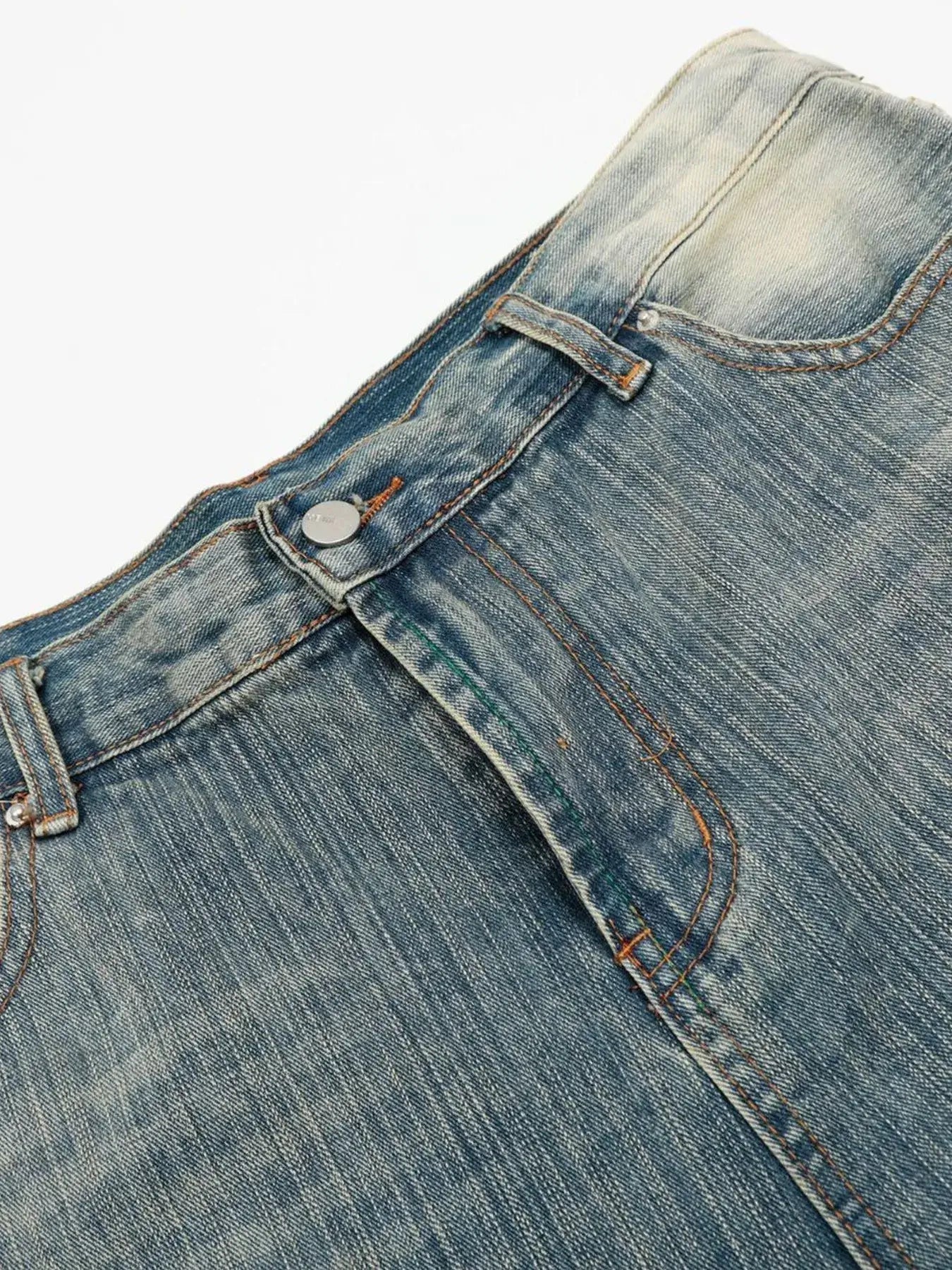Men's Wash Wide-Leg Denim Shorts
