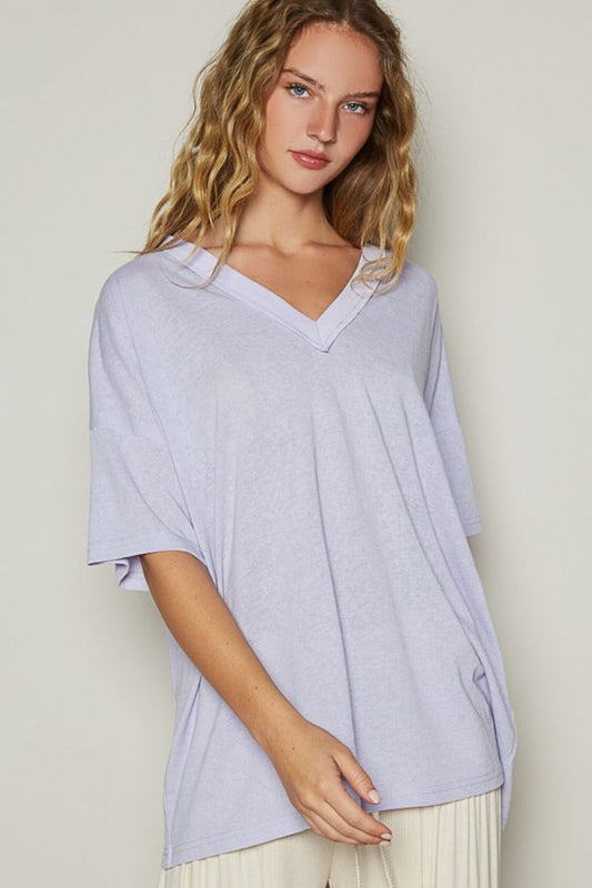 POL V-Neck Half Sleeve T-Shirt - Clothes For Her Online Store
