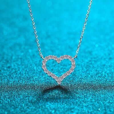 Moissanite 925 Sterling Silver Heart Shape Necklace