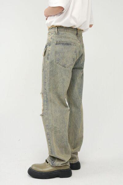 Raw Hem Distressed Jeans - Clothes For Her Online Store