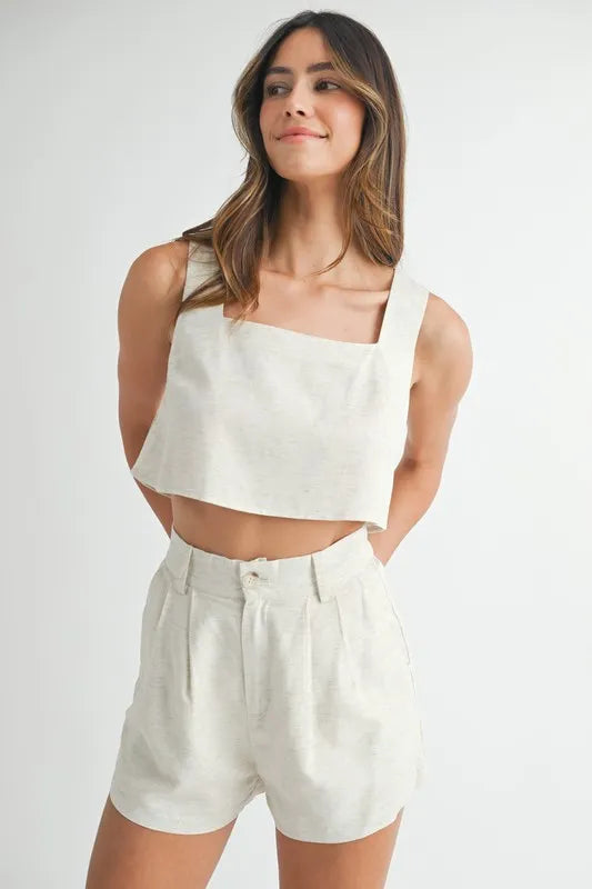 MABLE Sleeveless Crop Top and Shorts Set - Clothes For Her Online Store