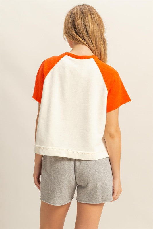 HYFVE Side Slit Contrast Half Button Short Sleeve T-Shirt - Clothes For Her Online Store