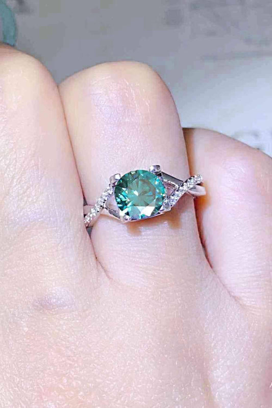1 Carat Moissanite Crisscross 925 Sterling Silver Ring - Clothes For Her Online Store
