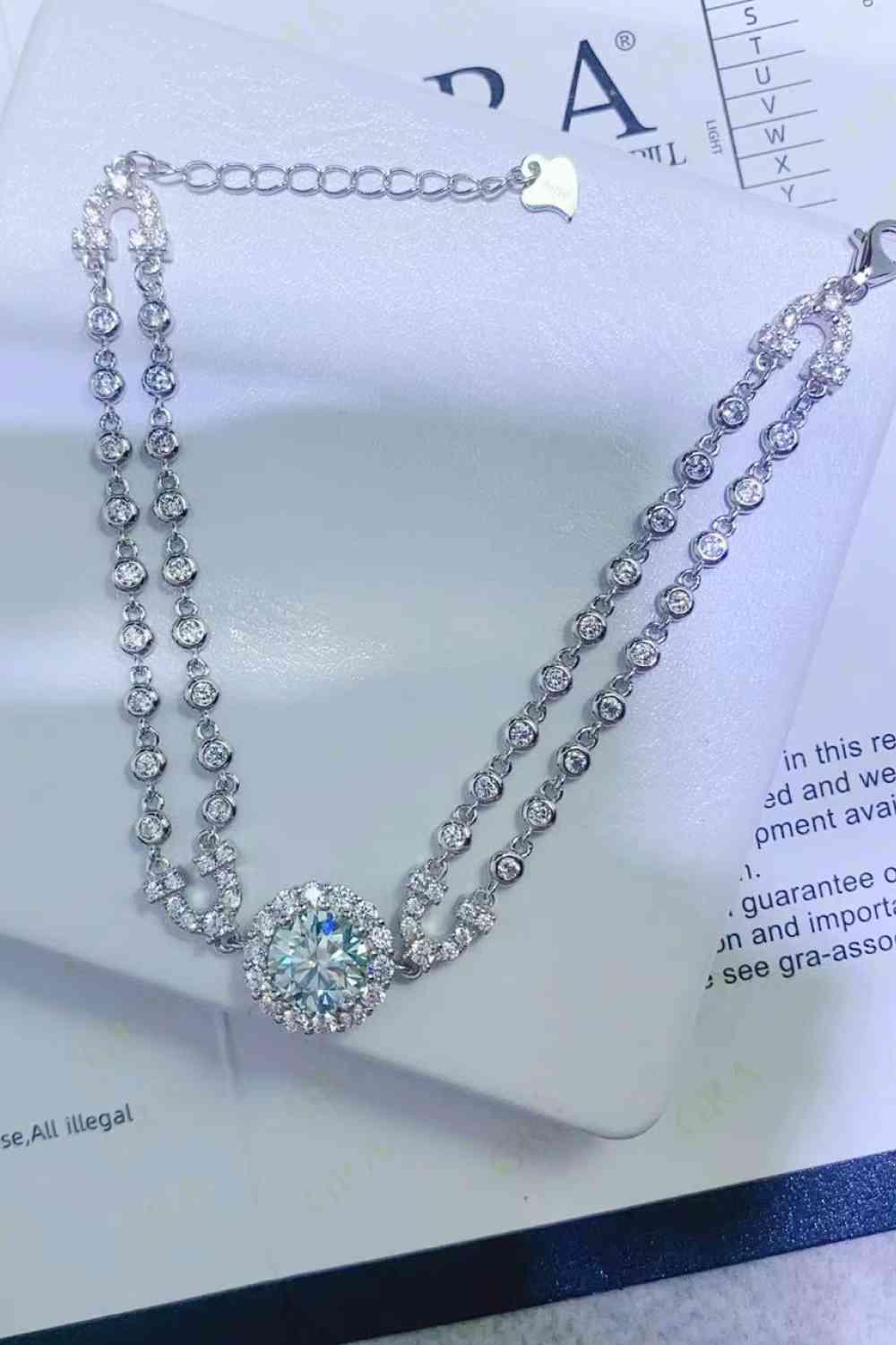 2 Carat Moissanite Double-Layered Bracelet - Clothes For Her Online Store