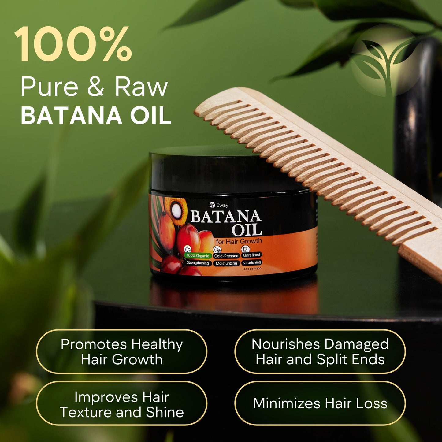 Eway Pure Batana Oil for Hair Growth Dr Sebi Organic – 100% Raw Batana Oil for