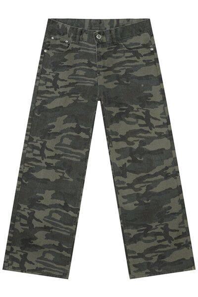 Camouflage Jeans with Pockets