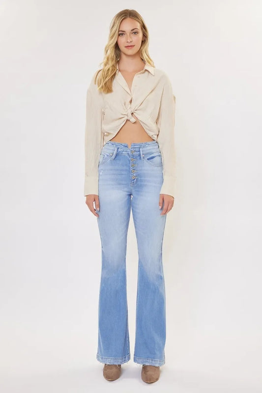 Kancan Curvy High Rise Flare Jeans