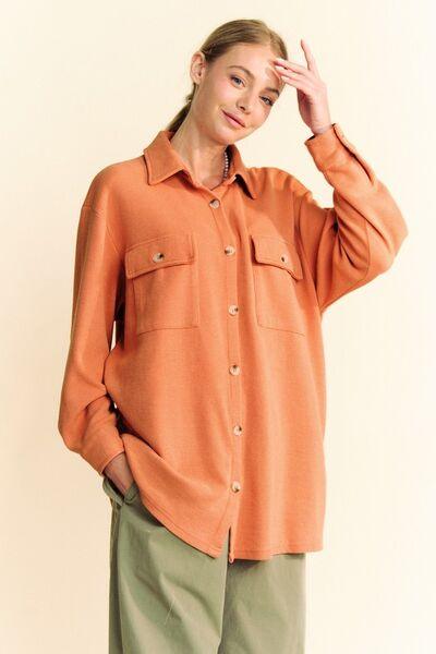 Davi & Dani Waffle-Knit Button Down Shirt