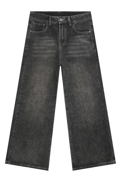 Wide Leg Men's Jeans with Pockets