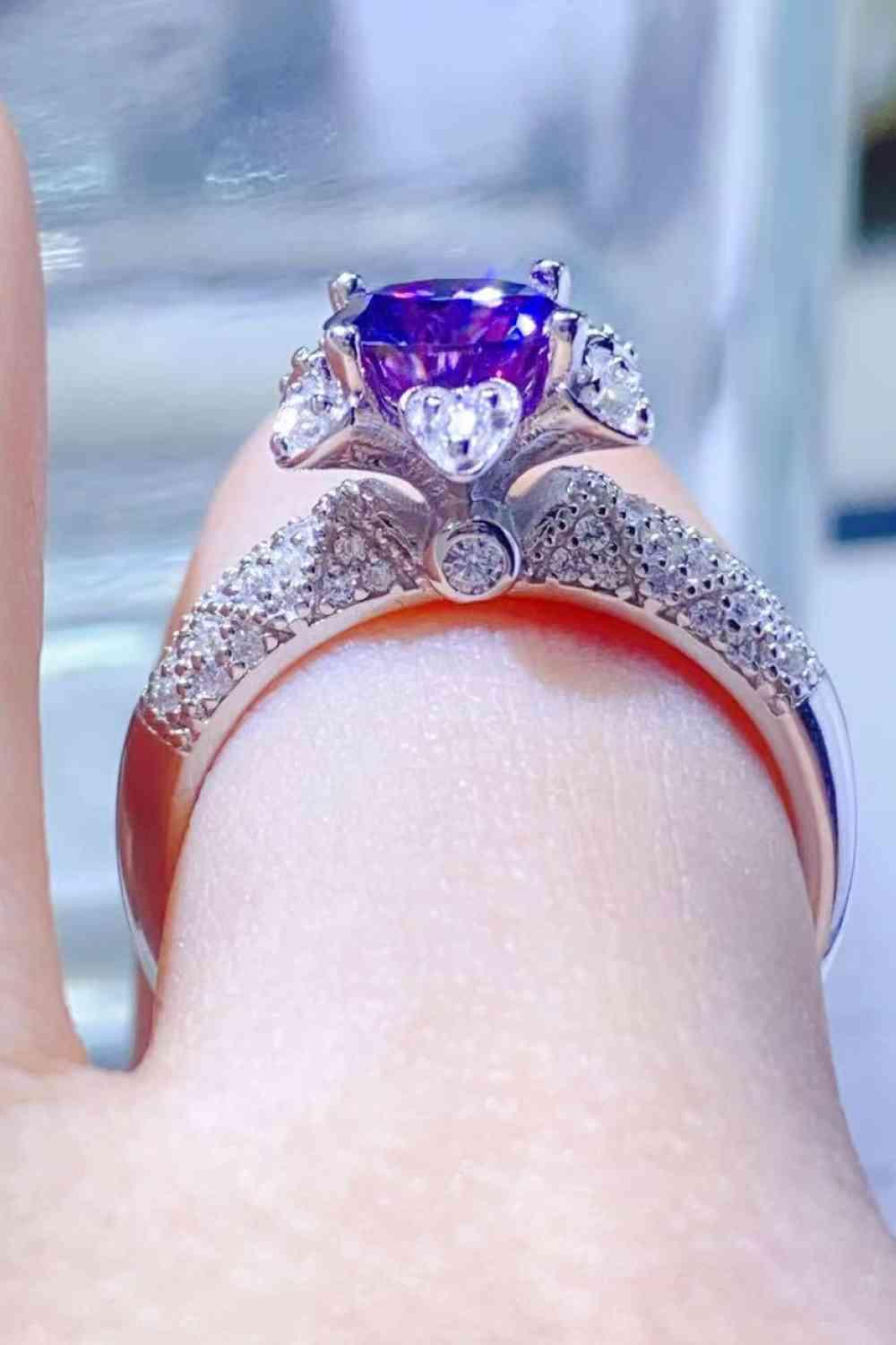 1 Carat Moissanite 925 Sterling Silver Ring - Clothes For Her Online Store