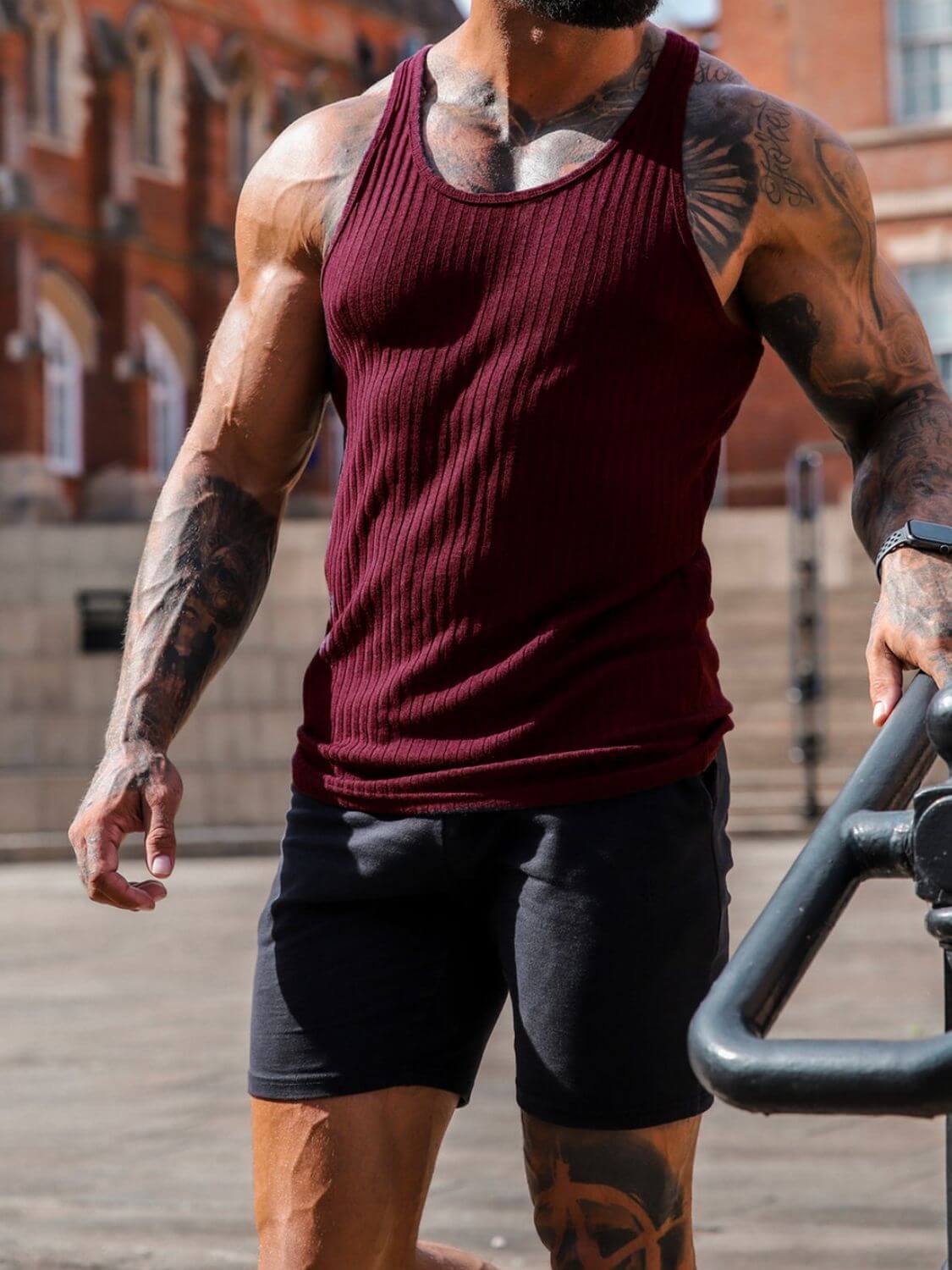 Men's Plus Size Round Neck Tank