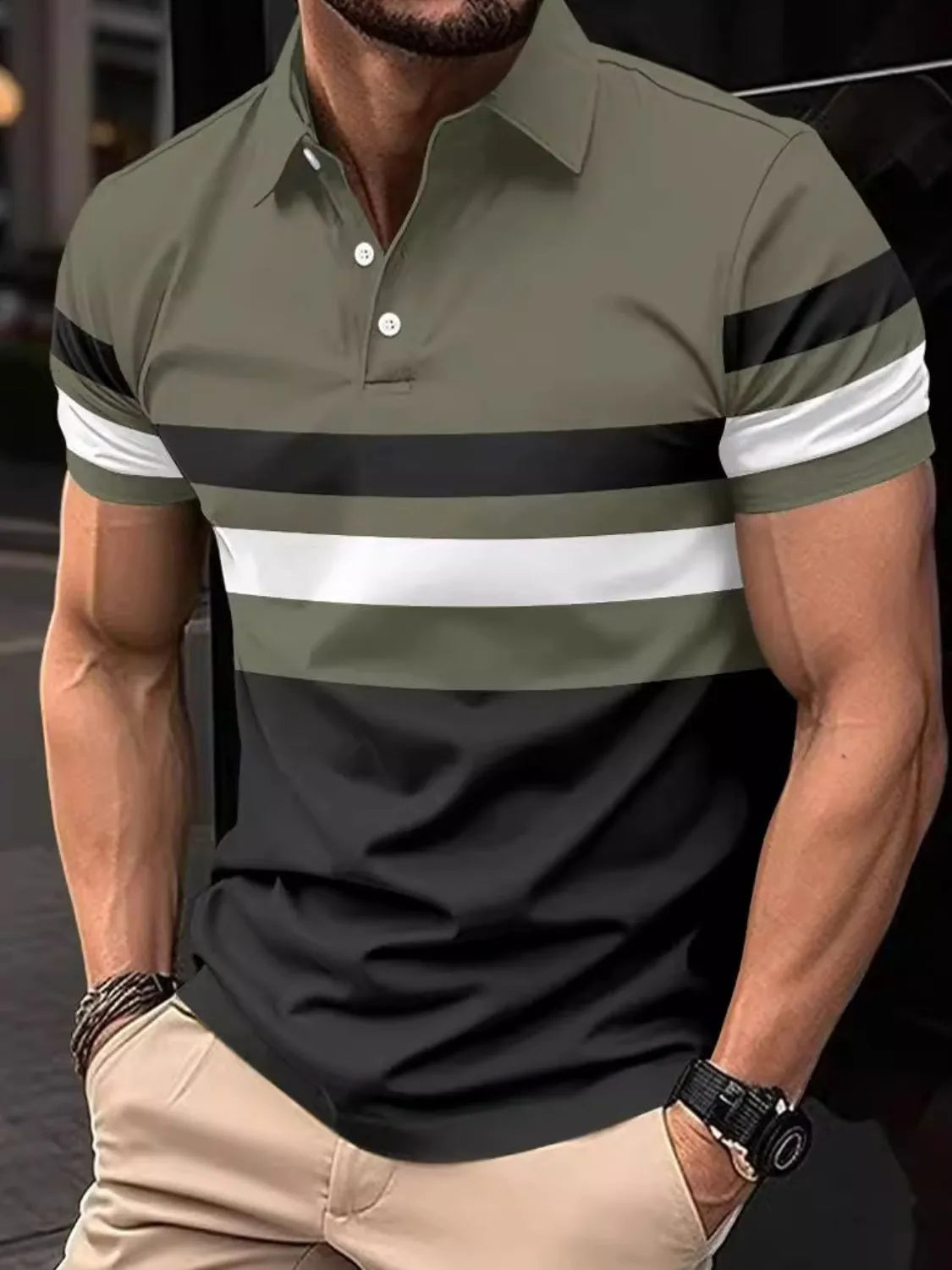 Men's Full Size Collared Neck Short Sleeve Polo Plus Size