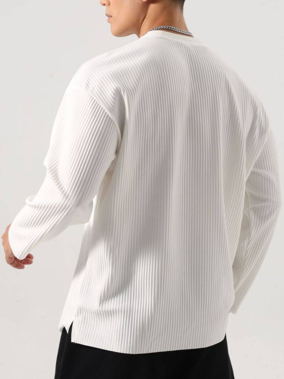 Men's Plus Size Round Neck Long Sleeve T-Shirt
