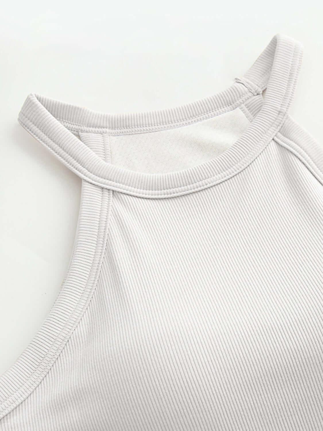 Grecian Neck Tank With Chest Pads