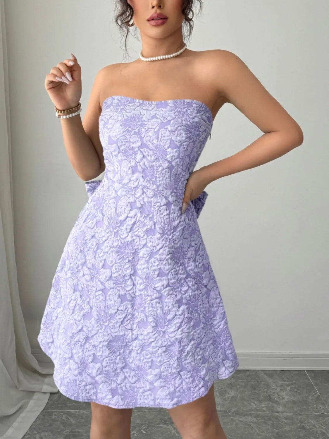 Bow Back Tube Mini Dress