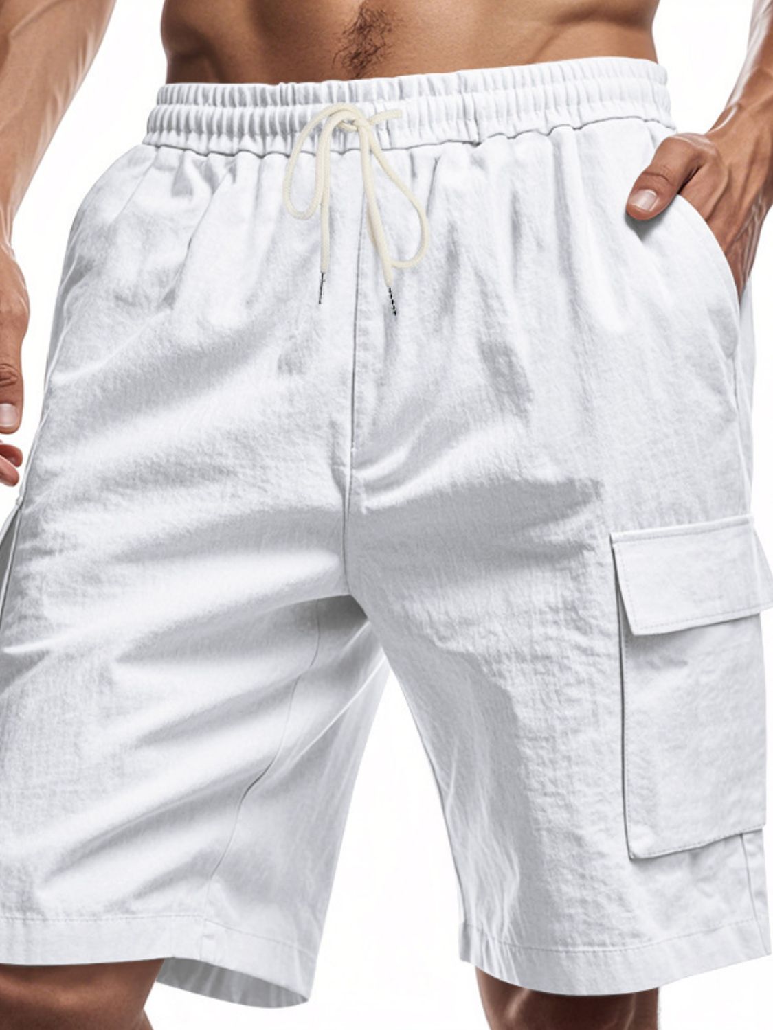 Men's Full Size Drawstring Shorts with Cargo Pockets Plus Size - Clothes For Her Online Store
