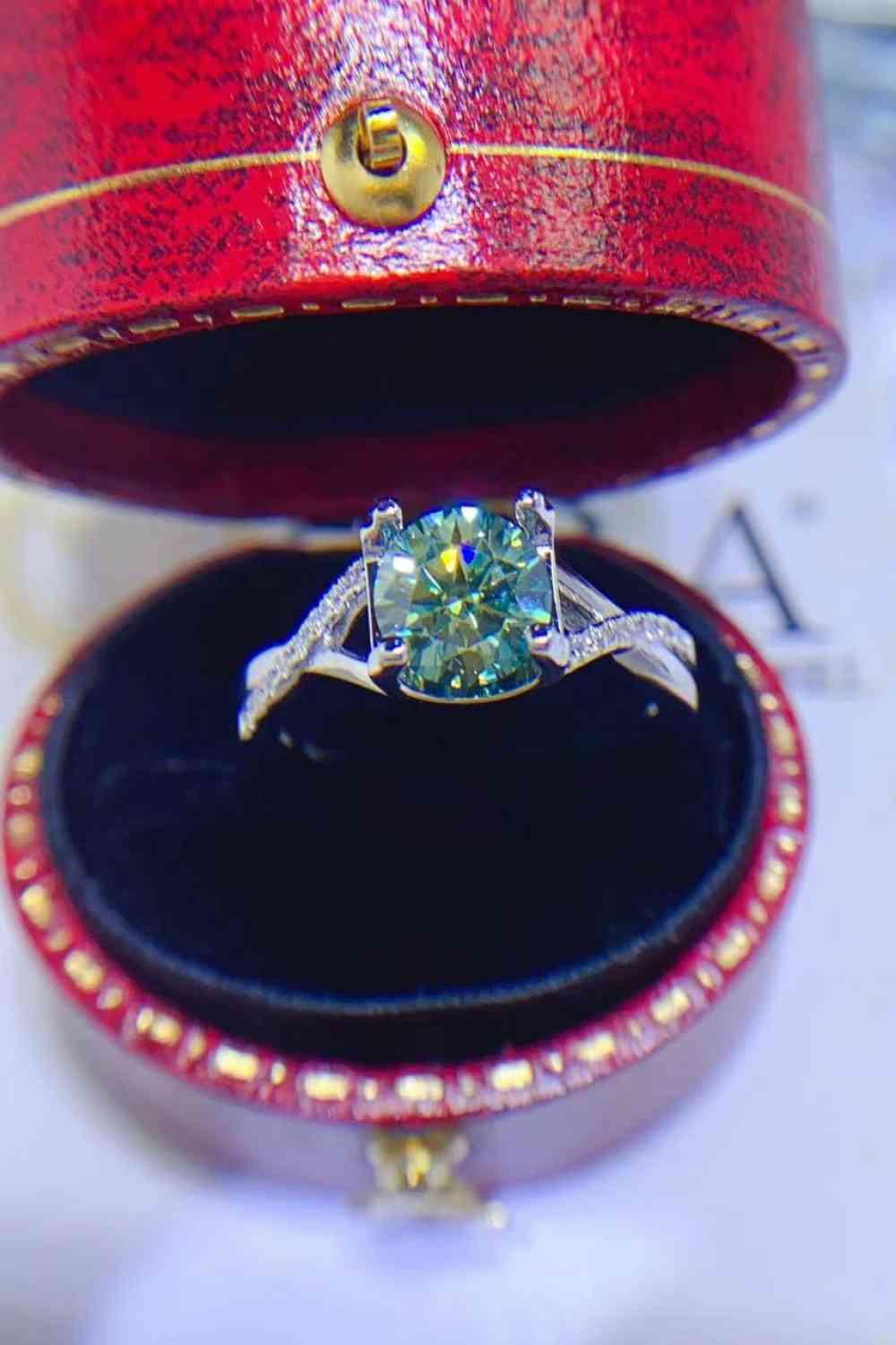 1 Carat Moissanite 925 Sterling Silver Ring - Clothes For Her Online Store