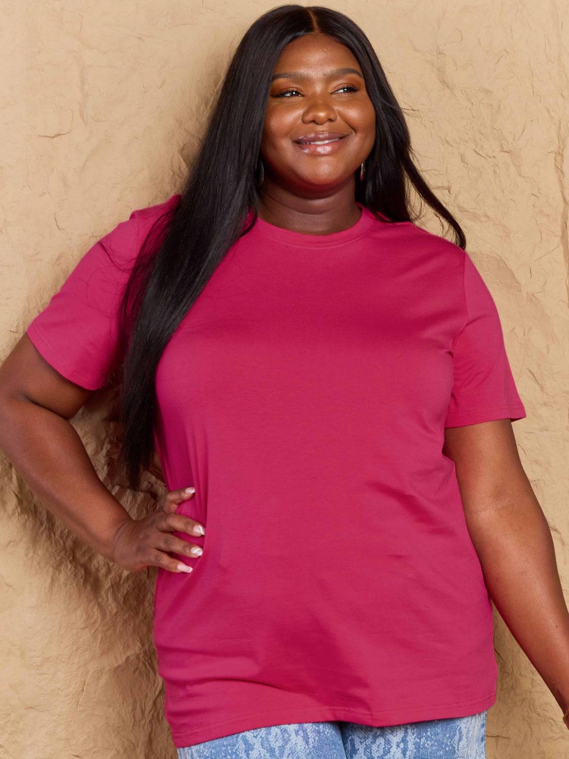 Full Size Round Neck Short Sleeve T-Shirt - Clothes For Her Online Store