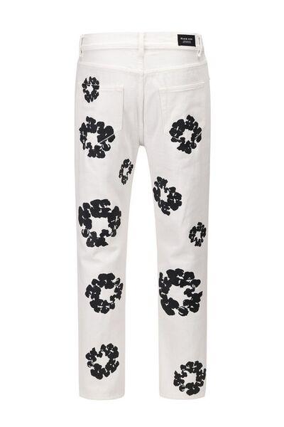 Men's Graphic Straight Leg Jeans - Clothes For Her Online Store