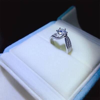 1 Carat Moissanite 925 Sterling Silver Ring - Clothes For Her Online Store