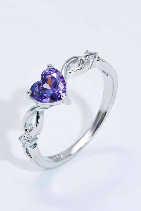 Crystal Heart 925 Sterling Silver Ring - Clothes For Her Online Store
