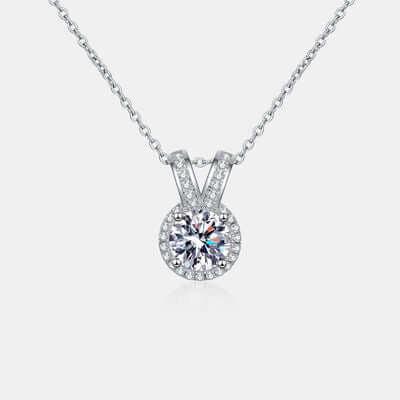 1 Carat Moissanite Rabbit Ears Shape Pendant Necklace