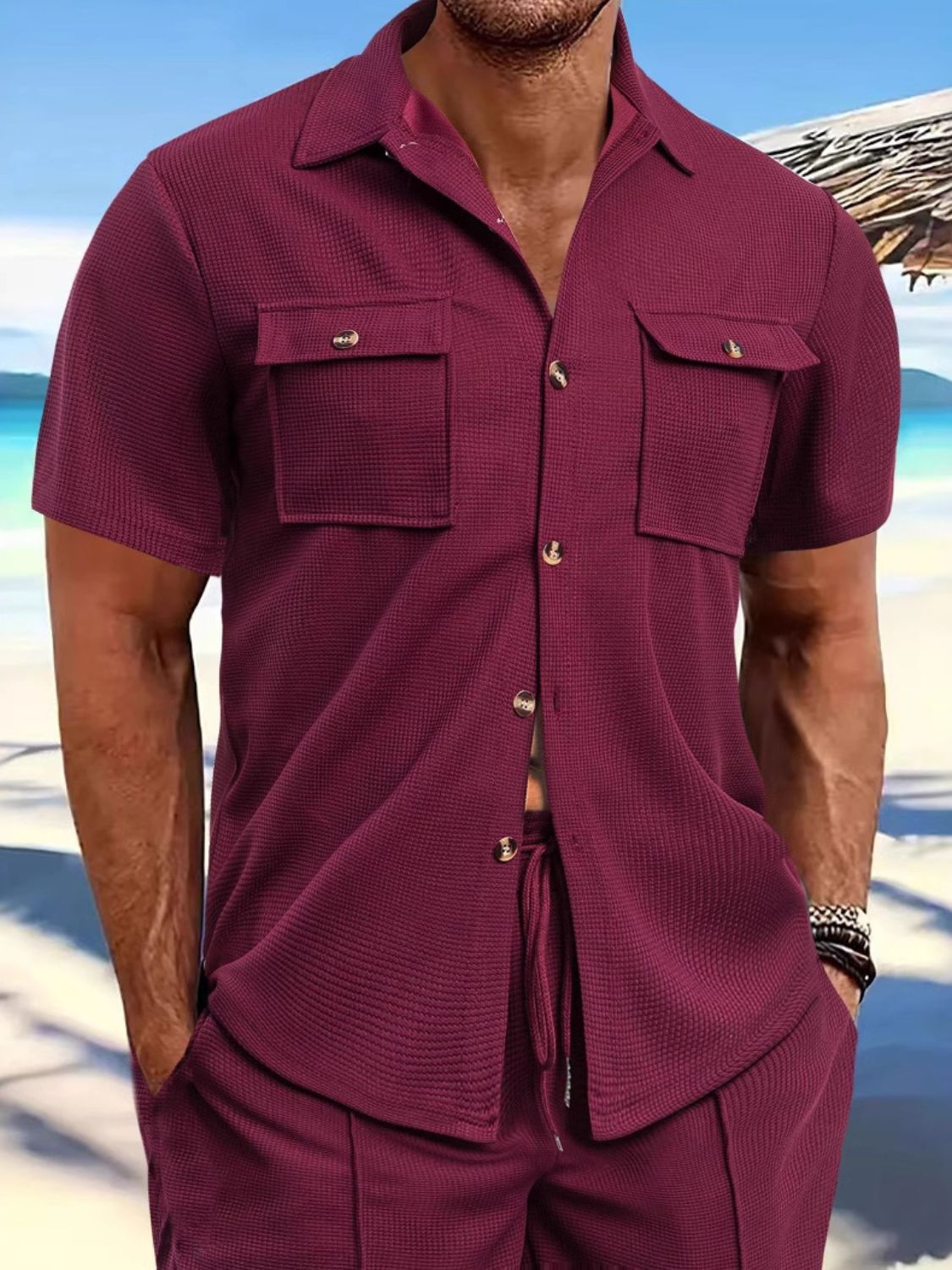 Men's Full Size Button Down Short Sleeve Shirt Plus Size - Clothes For Her Online Store