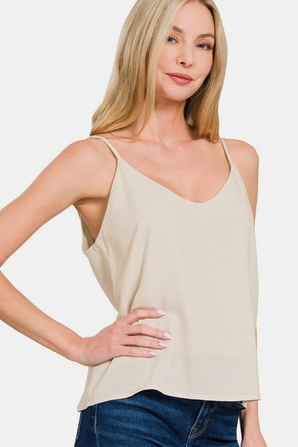 Zenana Two Layered Spaghetti Strap Cami - Clothes For Her Online Store