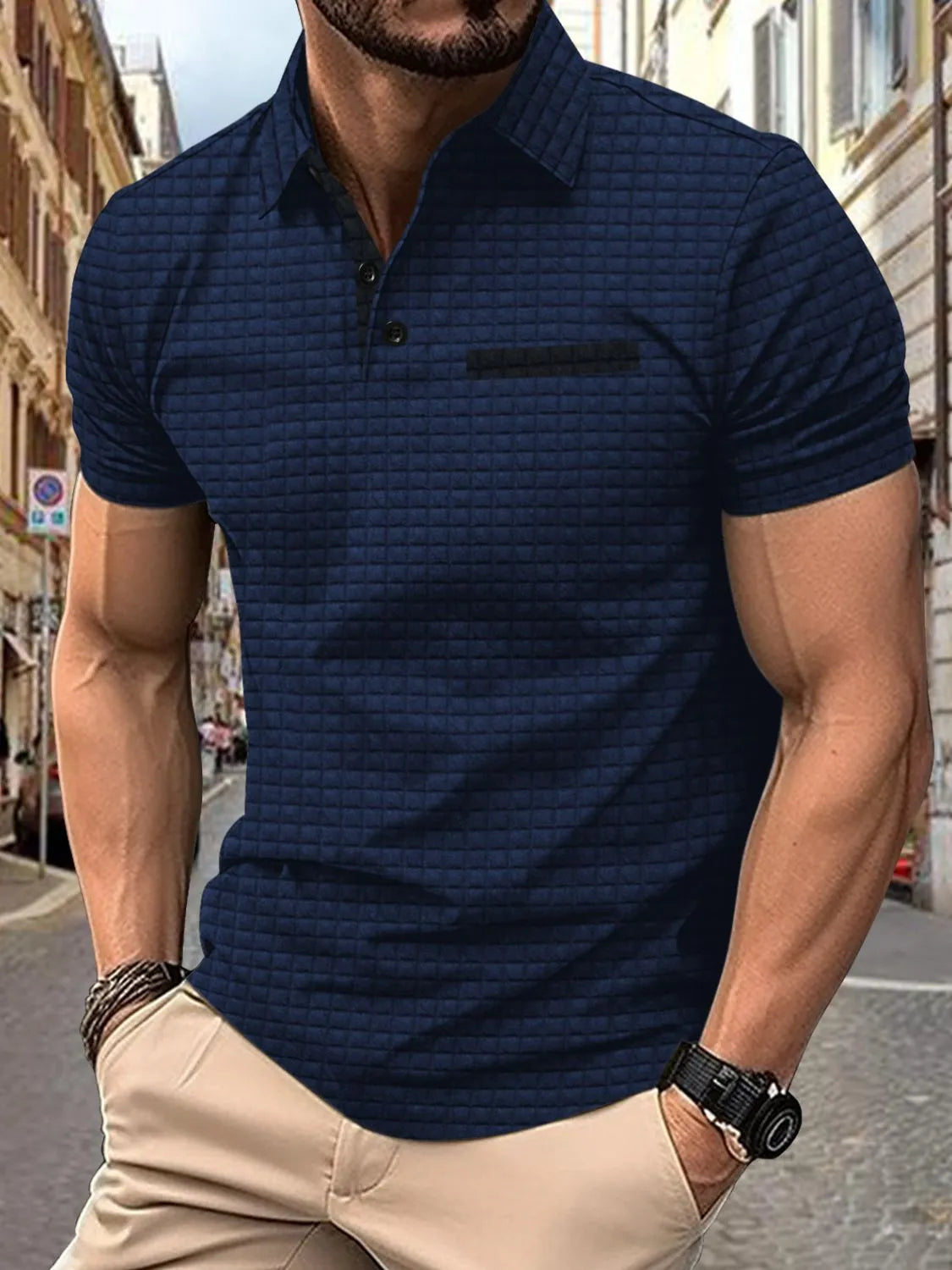 Men's Full Size Collared Neck Short Sleeve Polo Plus Size
