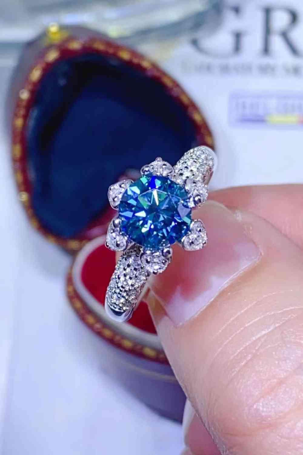 1 Carat Moissanite 925 Sterling Silver Ring - Clothes For Her Online Store