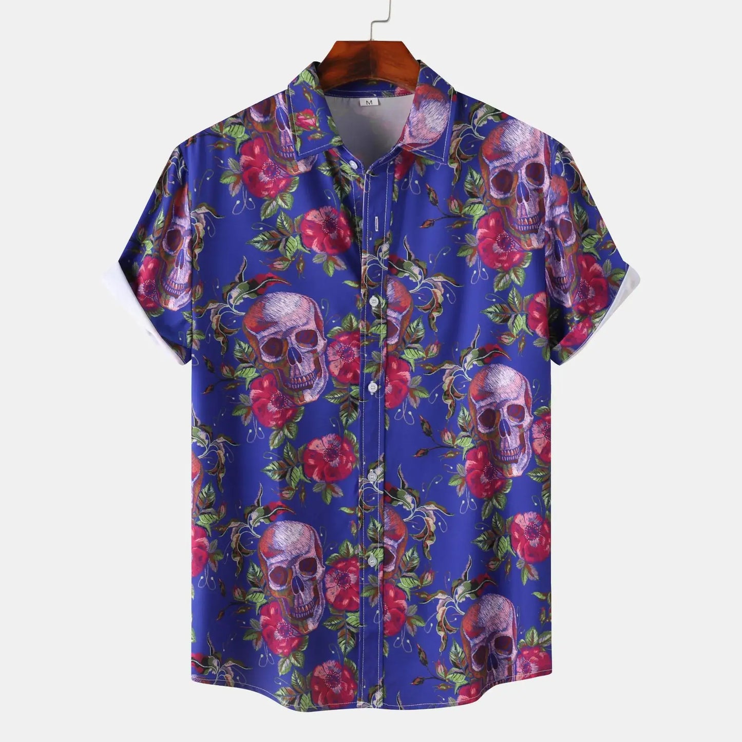 Men's Full Size Printed Short Sleeve Casual Shirt Plus Size