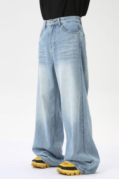 Wide Leg Jeans with Pockets - Clothes For Her Online Store