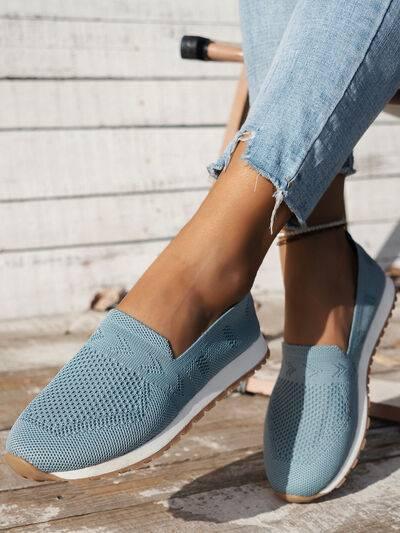 Mesh Round Toe Flat Slip-Ons