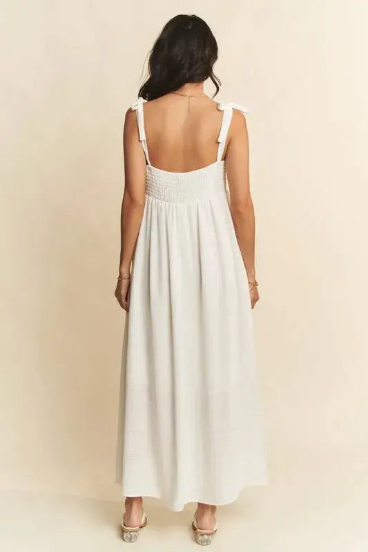 Davi & Dani Smocked Sleeveless Maxi Cami Dress - Clothes For Her Online Store
