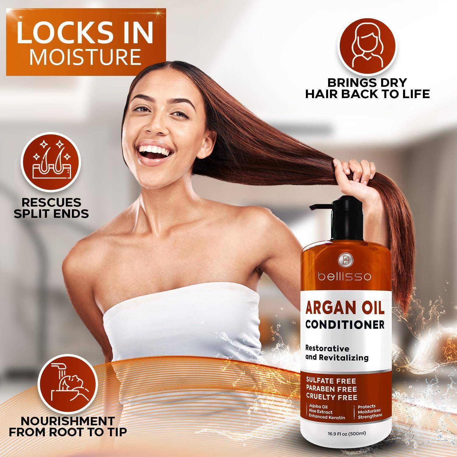 Argan Oil Conditioner Sulfate Free with No Parabens Moroccan Botanicals for - Clothes For Her Online Store
