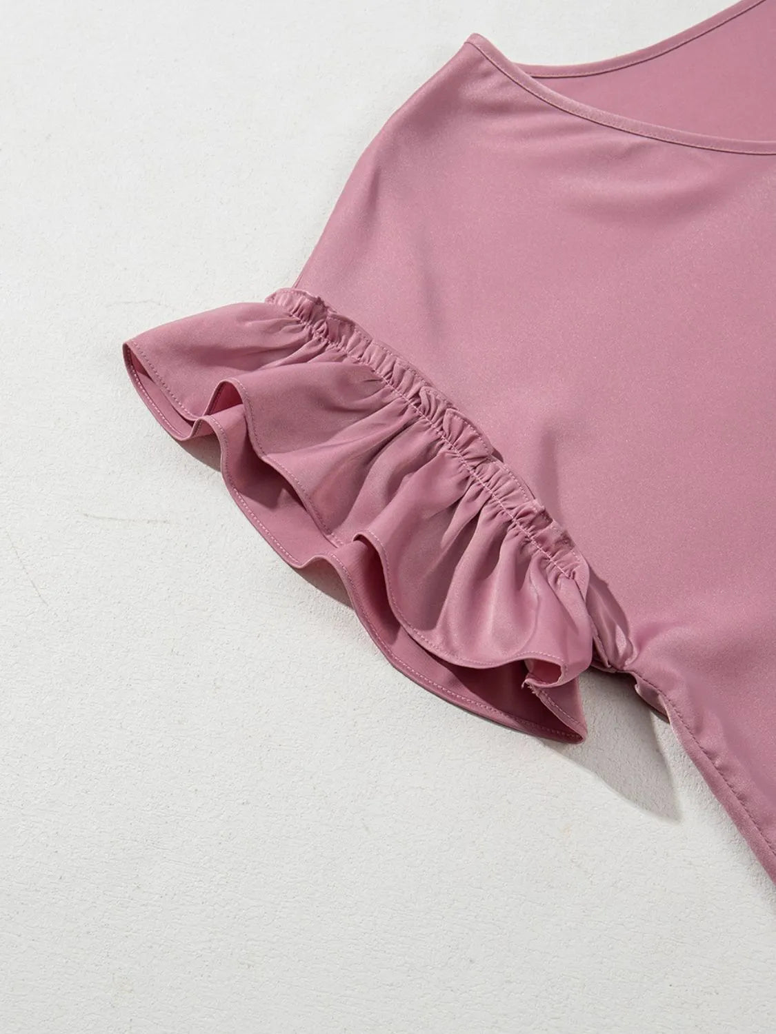 Toadstool Satin Ruffle Sleeve Top