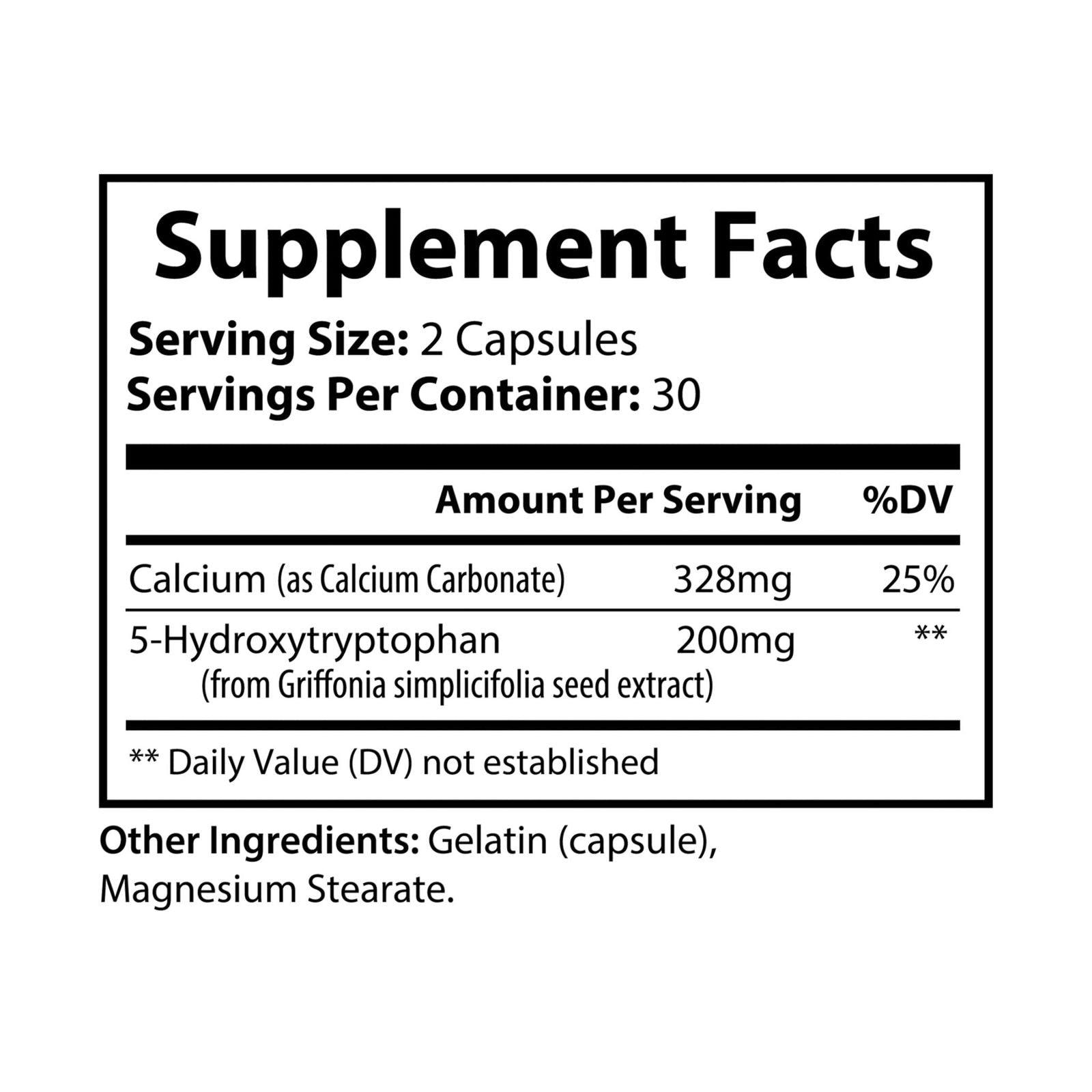 5-HTP Supplement (60 Capsules) - Clothes For Her Online Store