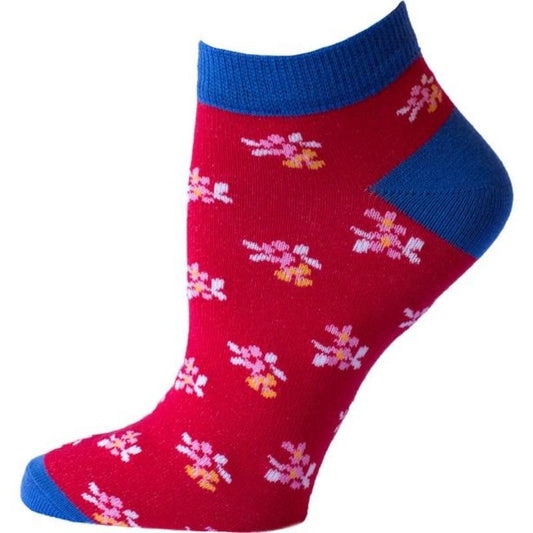 Floral Pattern Ankle Low Cut Cotton Socks