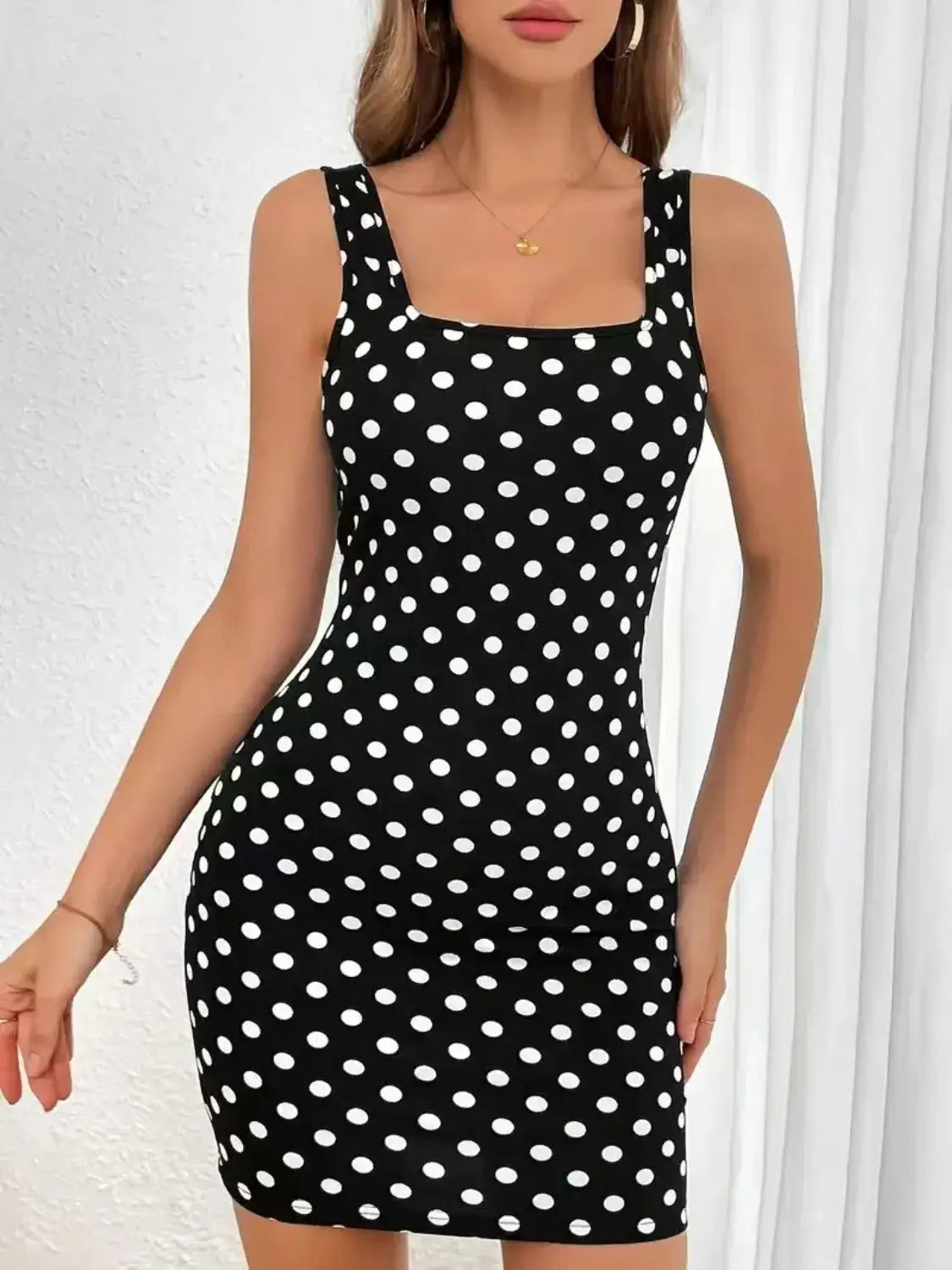 Contrast Polka Dot Mini Cami Dress - Clothes For Her Online Store