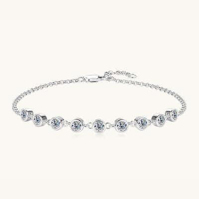 Inlaid Moissanite 925 Sterling Silver Bracelet - Clothes For Her Online Store