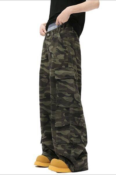 Camouflage Jeans with Cargo Pockets