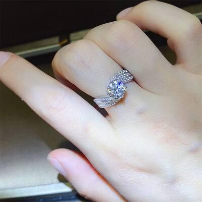 1 Carat Moissanite 925 Sterling Silver Ring - Clothes For Her Online Store