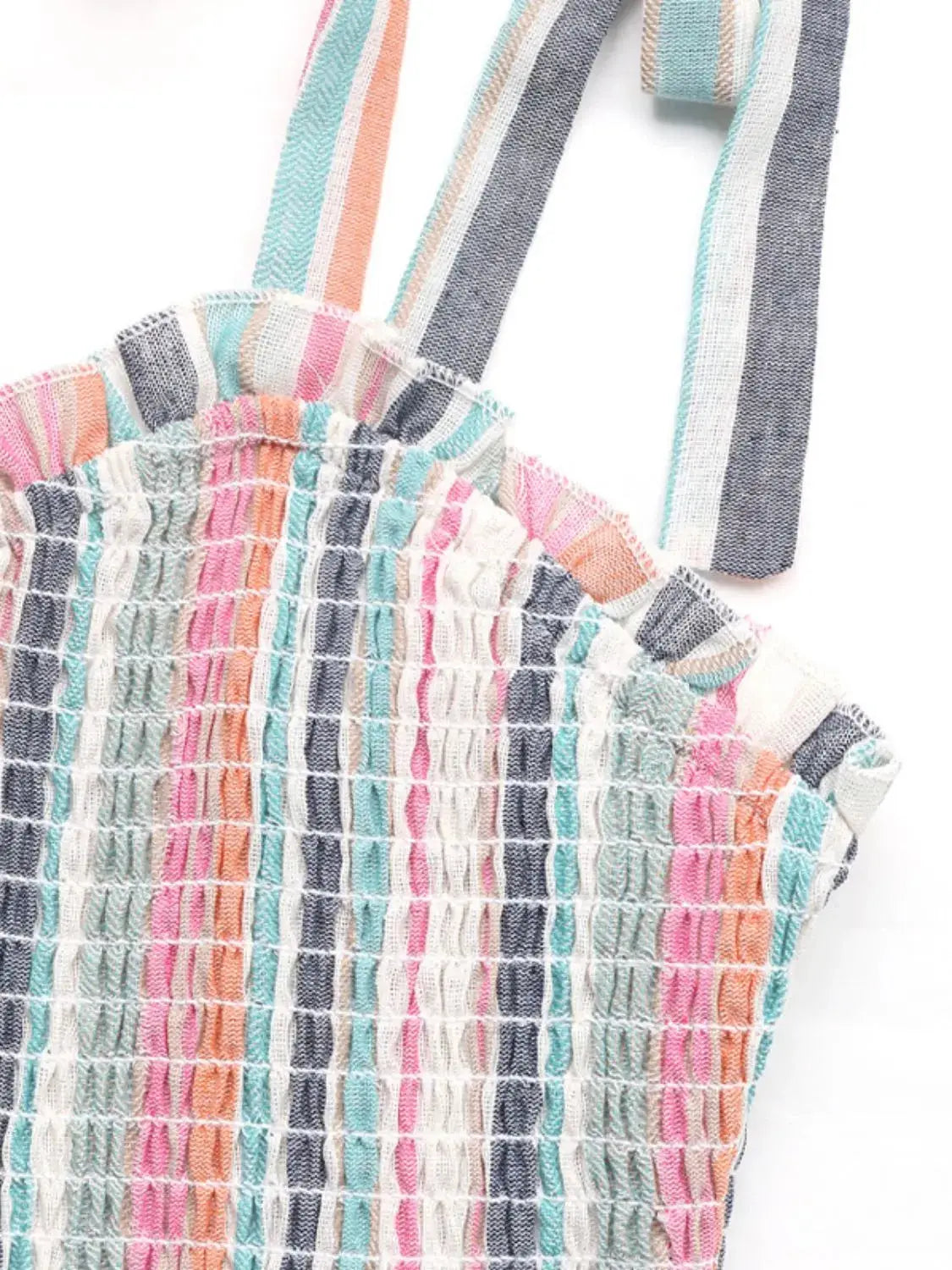 Contrast Striped Square Neck Cami Dress - Clothes For Her Online Store