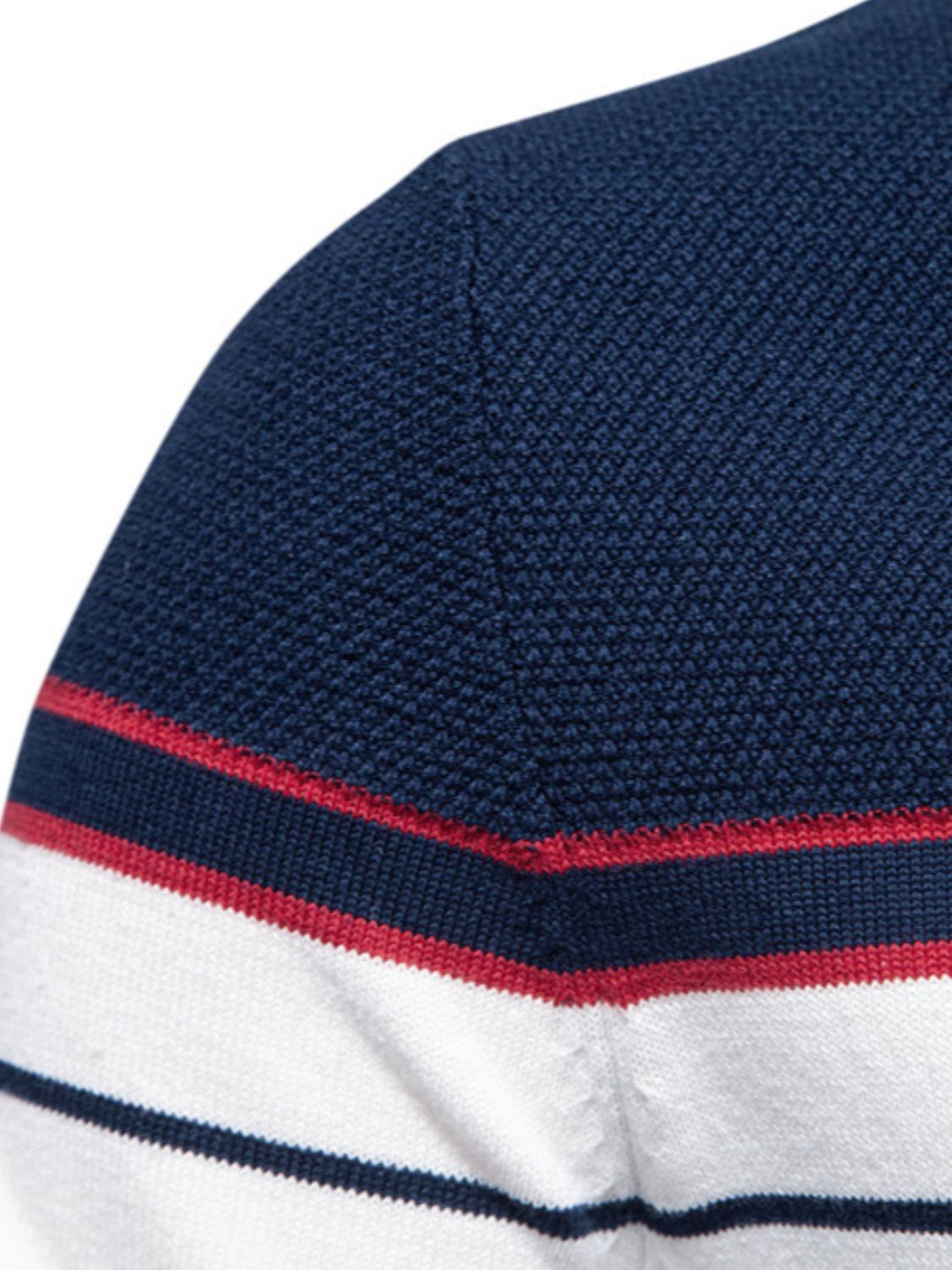 Men's Striped Round Neck Long Sleeve Sweater - Clothes For Her Online Store