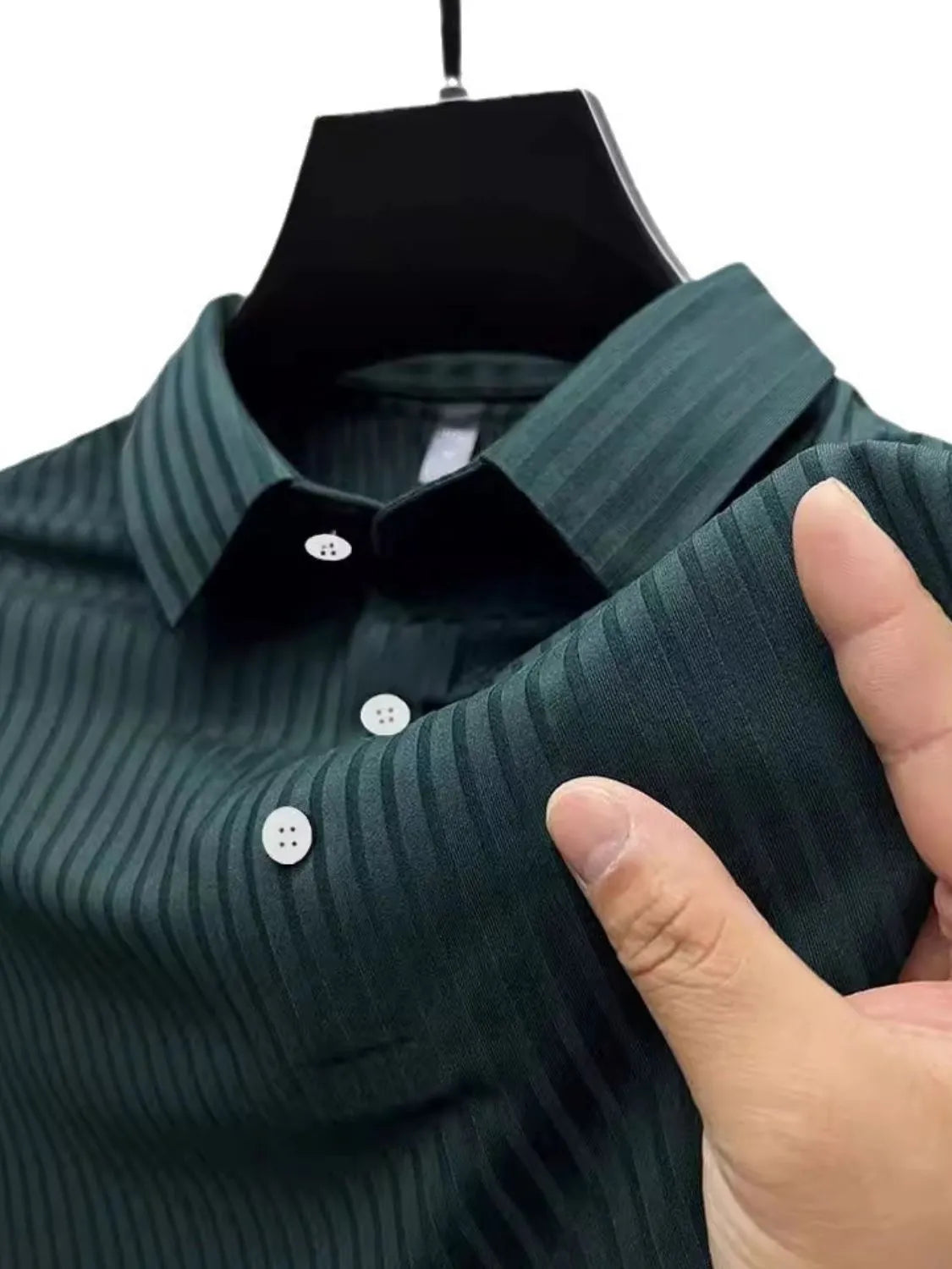 Men's Full Size Button Detail Short Sleeve Polo Plus Size