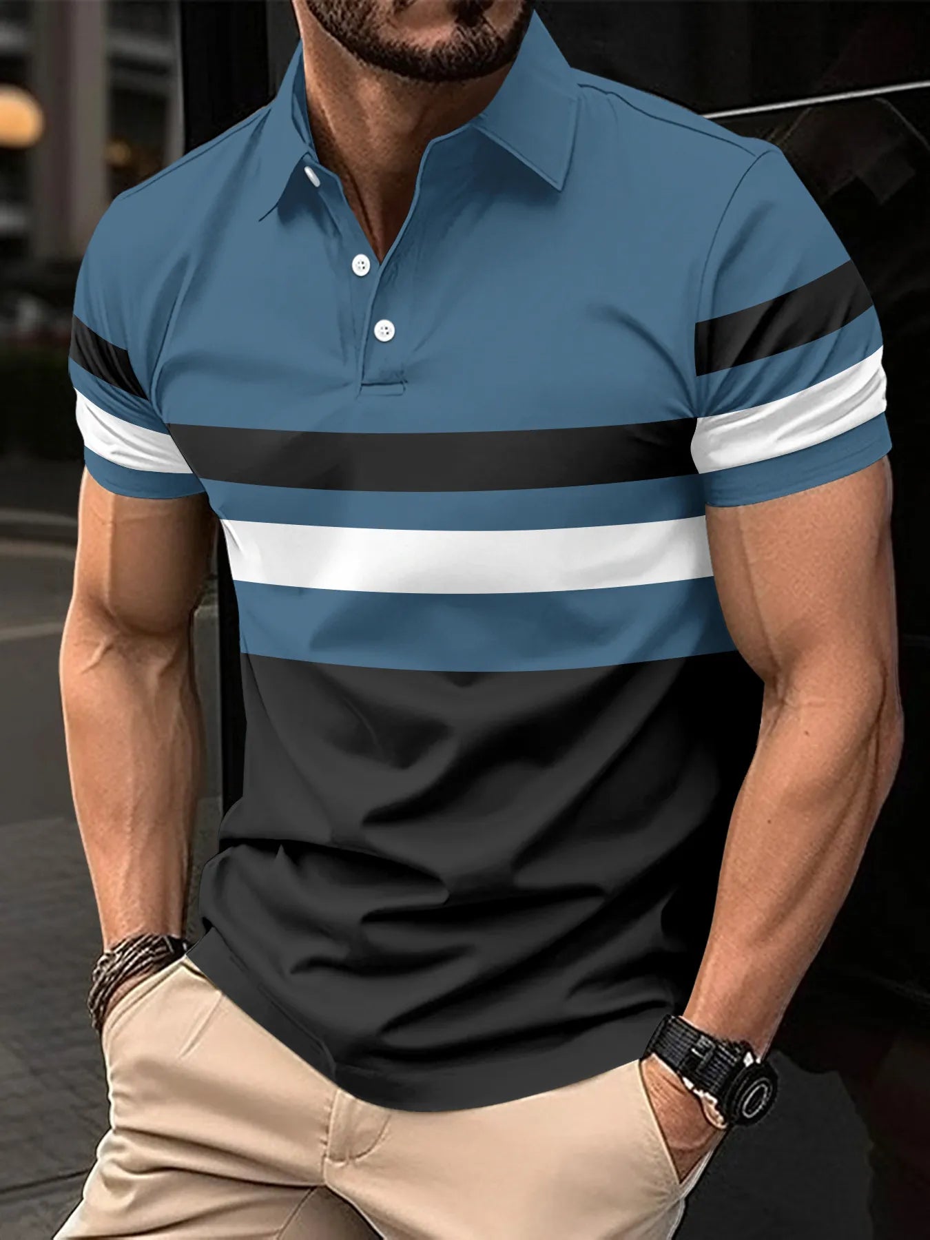 Men's Full Size Collared Neck Short Sleeve Polo Plus Size