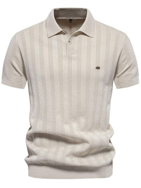 Men's Collared Neck Short Sleeve Knit Polo - Clothes For Her Online Store