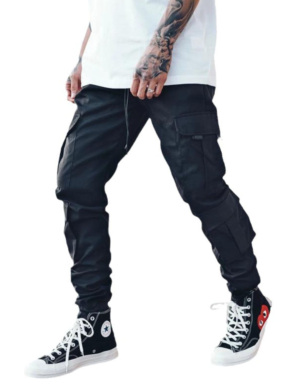 Men's Drawstring Pants with Cargo Pockets